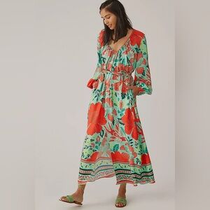 Farm Rio Poppy Print Maxi Dress | Floral Boho | Resort / Wedding Guest